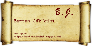 Bertan Jácint névjegykártya